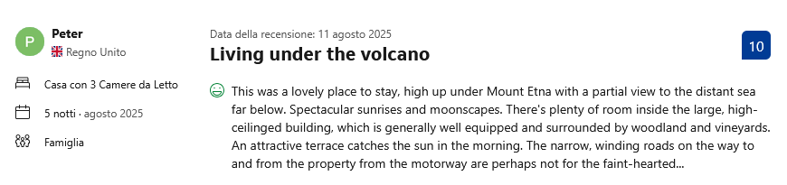 Recensione cliente Booking.com 10