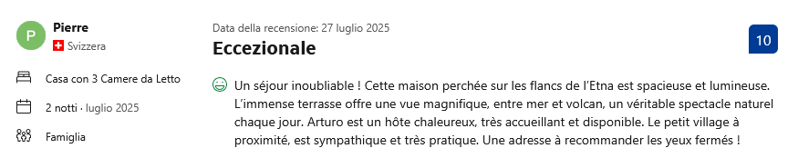 Recensione cliente Booking.com 12