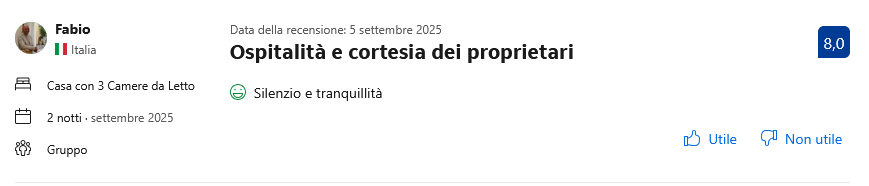 Recensione cliente Booking.com 3