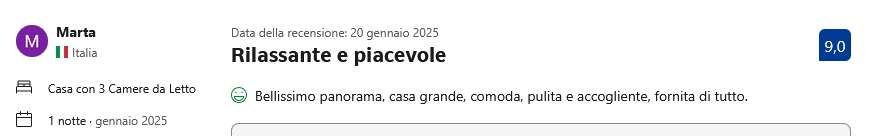 Recensione cliente Booking.com 6