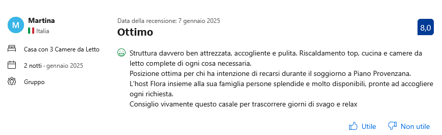 Recensione cliente Booking.com 7